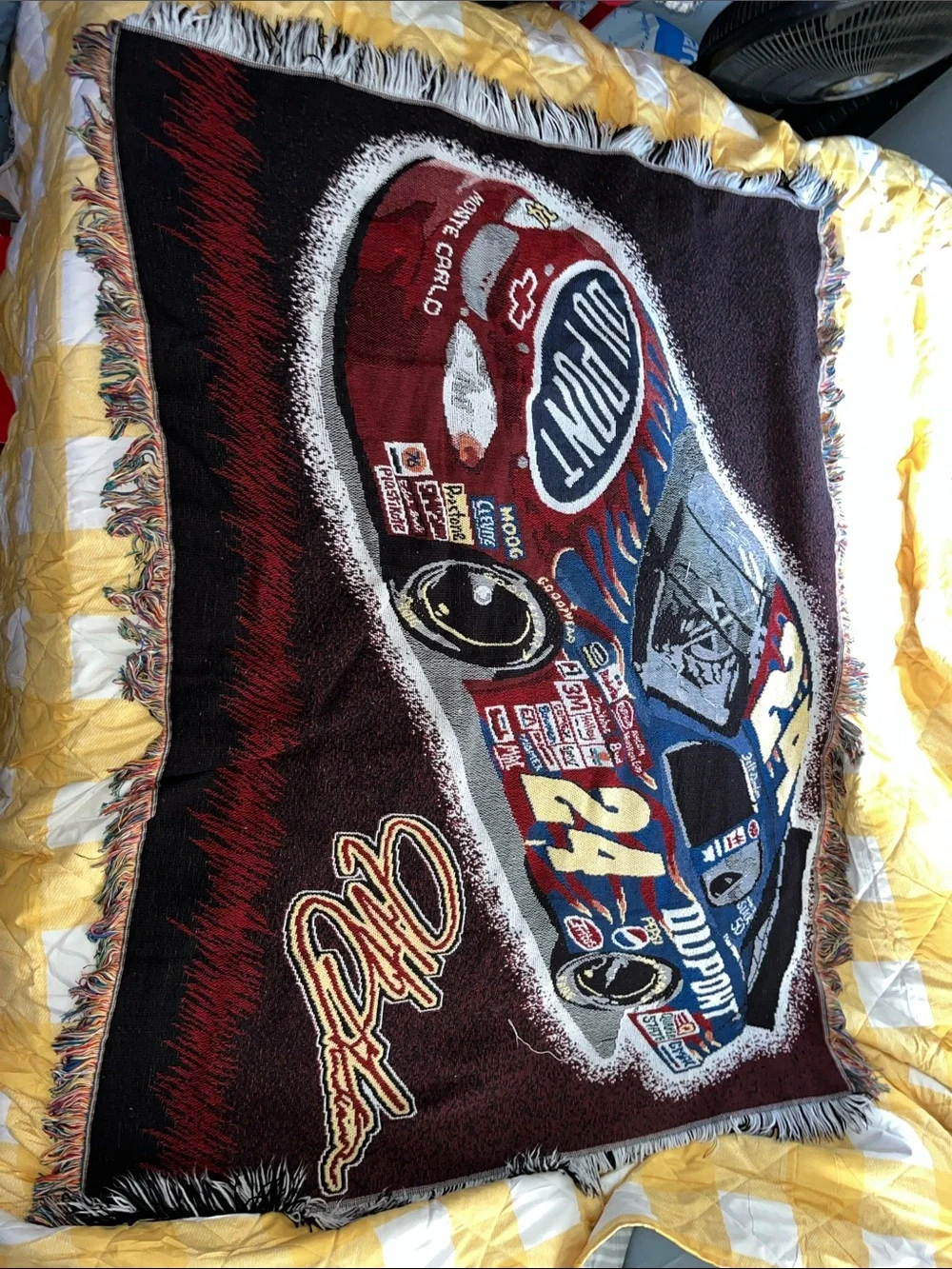 Vintage NASCAR Jeff Gordon #24 DuPont Graphic Tapestry/Throw Blanket